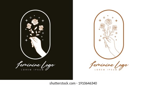 feminine design concept for logo, badge, emblem and other