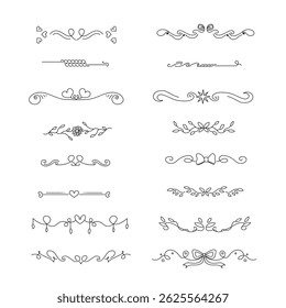 feminine design elements set. Hand drawn vector illustration