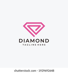 Feminine diamond gems logo design with business card template. Logo can be used for icon, brand, identity, treasure, jewelry, and business company