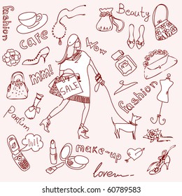 feminine doodles, Shopping madness