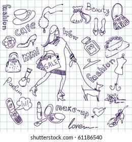 feminine doodles, Shopping madness