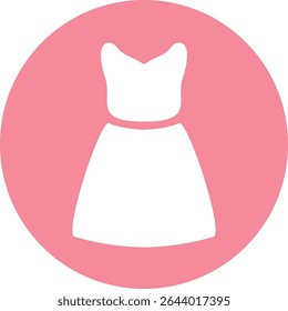 Feminine Dress Illustration on Pink Background