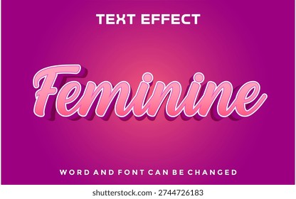 Feminine editable text effect design template