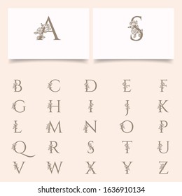 feminine elegant premade initial logo template gold theme
