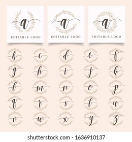 feminine elegant premade initial logo template gold theme