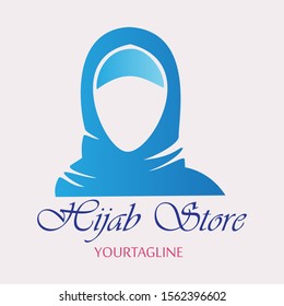 Feminine fashion hijab logo template 