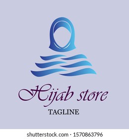 Feminine fashion hijab logo template 