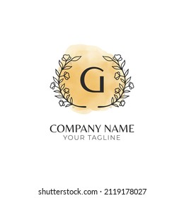 Feminine floral with initial letter logo design