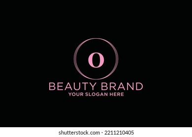 feminine floral letter O. beautiful caligraphic monogram flourish leaf boutique logo vector template stock illustration
