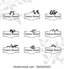 FEMININE FLORAL LINE ART LOGO EDITABLE TEMPLATE SET