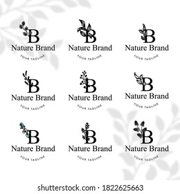 FEMININE FLORAL LINE ART LOGO EDITABLE TEMPLATE SET