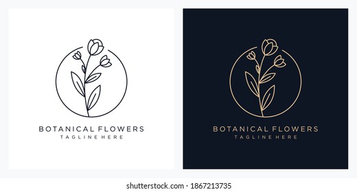 Feminine Floral Logo Design Template Stock Vector (Royalty Free ...