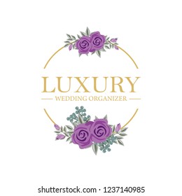 FEMININE FLORAL LOGO TEMPLATE FOR WEDDING ORGANIZER 
