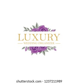 FEMININE FLORAL LOGO TEMPLATE FOR WEDDING ORGANIZER 