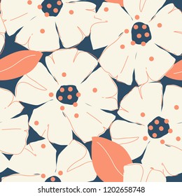 Feminine floral pattern. Fashionable template for design. Vector.