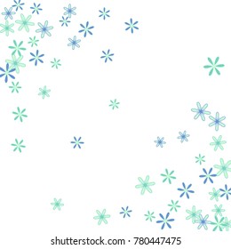 Feminine Floral Pattern with Simple Little Flowers for Greeting Card or Poster. Naive Daisy Flowers in Primitive Style. Vector Background for Spring or Summer Design.
