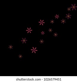 Feminine Floral Pattern with Simple Small Flowers for Greeting Card or Poster. Naive Daisy Flowers in Primitive Style. Vector Background for Spring or Summer Design.
