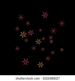 Feminine Floral Pattern with Simple Small Flowers for Greeting Card or Poster. Naive Daisy Flowers in Primitive Style. Vector Background for Spring or Summer Design.
