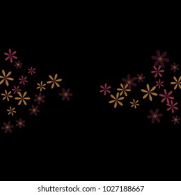 Feminine Floral Pattern with Simple Small Flowers for Greeting Card or Poster. Naive Daisy Flowers in Primitive Style. Vector Background for Spring or Summer Design.
