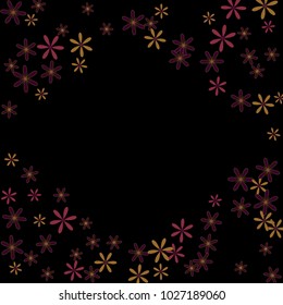 Feminine Floral Pattern with Simple Small Flowers for Greeting Card or Poster. Naive Daisy Flowers in Primitive Style. Vector Background for Spring or Summer Design.
