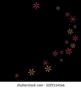 Feminine Floral Pattern with Simple Small Flowers for Greeting Card or Poster. Naive Daisy Flowers in Primitive Style. Vector Background for Spring or Summer Design.
