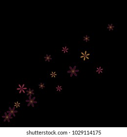Feminine Floral Pattern with Simple Small Flowers for Greeting Card or Poster. Naive Daisy Flowers in Primitive Style. Vector Background for Spring or Summer Design.
