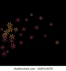 Feminine Floral Pattern with Simple Small Flowers for Greeting Card or Poster. Naive Daisy Flowers in Primitive Style. Vector Background for Spring or Summer Design.
