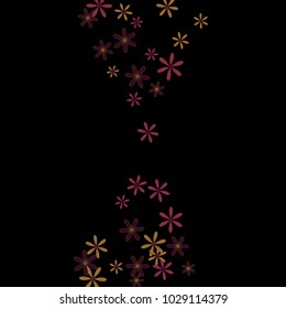 Feminine Floral Pattern with Simple Small Flowers for Greeting Card or Poster. Naive Daisy Flowers in Primitive Style. Vector Background for Spring or Summer Design.
