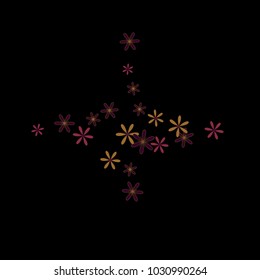 Feminine Floral Pattern with Simple Small Flowers for Greeting Card or Poster. Naive Daisy Flowers in Primitive Style. Vector Background for Spring or Summer Design.
