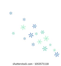 Feminine Floral Pattern with Simple Small Flowers for Greeting Card or Poster. Naive Daisy Flowers in Primitive Style. Vector Background for Spring or Summer Design.
