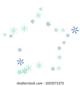 Feminine Floral Pattern with Simple Small Flowers for Greeting Card or Poster. Naive Daisy Flowers in Primitive Style. Vector Background for Spring or Summer Design.

