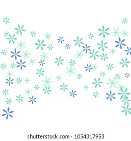 Feminine Floral Pattern with Simple Small Flowers for Greeting Card or Poster. Naive Daisy Flowers in Primitive Style. Vector Background for Spring or Summer Design.
