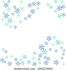 Feminine Floral Pattern with Simple Small Flowers for Greeting Card or Poster. Naive Daisy Flowers in Primitive Style. Vector Background for Spring or Summer Design.
