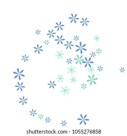 Feminine Floral Pattern with Simple Small Flowers for Greeting Card or Poster. Naive Daisy Flowers in Primitive Style. Vector Background for Spring or Summer Design.
