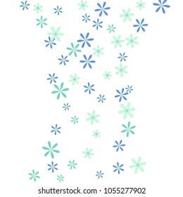 Feminine Floral Pattern with Simple Small Flowers for Greeting Card or Poster. Naive Daisy Flowers in Primitive Style. Vector Background for Spring or Summer Design.
