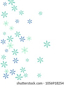 Feminine Floral Pattern with Simple Small Flowers for Greeting Card or Poster. Naive Daisy Flowers in Primitive Style. Vector Background for Spring or Summer Design.

