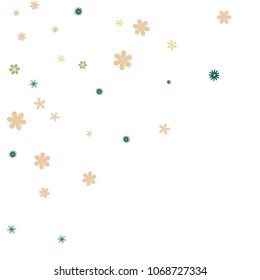 Feminine Floral Pattern with Simple Small Flowers for Greeting Card or Poster. Naive Daisy Flowers in Primitive Style. Vector Background for Spring or Summer Design.
