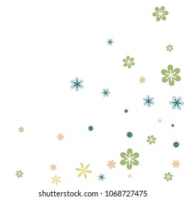 Feminine Floral Pattern with Simple Small Flowers for Greeting Card or Poster. Naive Daisy Flowers in Primitive Style. Vector Background for Spring or Summer Design.
