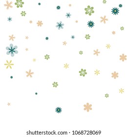 Feminine Floral Pattern with Simple Small Flowers for Greeting Card or Poster. Naive Daisy Flowers in Primitive Style. Vector Background for Spring or Summer Design.
