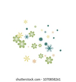 Feminine Floral Pattern with Simple Small Flowers for Greeting Card or Poster. Naive Daisy Flowers in Primitive Style. Vector Background for Spring or Summer Design.
