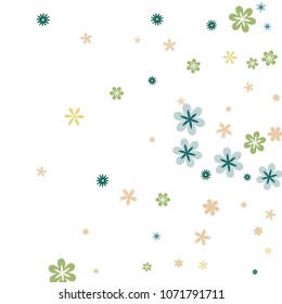 Feminine Floral Pattern with Simple Small Flowers for Greeting Card or Poster. Naive Daisy Flowers in Primitive Style. Vector Background for Spring or Summer Design.
