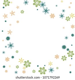 Feminine Floral Pattern with Simple Small Flowers for Greeting Card or Poster. Naive Daisy Flowers in Primitive Style. Vector Background for Spring or Summer Design.

