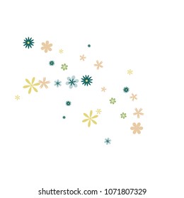 Feminine Floral Pattern with Simple Small Flowers for Greeting Card or Poster. Naive Daisy Flowers in Primitive Style. Vector Background for Spring or Summer Design.
