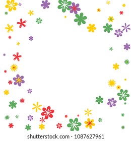 Feminine Floral Pattern with Simple Small Flowers for Greeting Card or Poster. Naive Daisy Flowers in Primitive Style. Vector Background for Spring or Summer Design.
