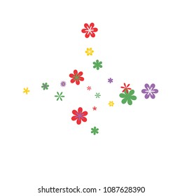 Feminine Floral Pattern with Simple Small Flowers for Greeting Card or Poster. Naive Daisy Flowers in Primitive Style. Vector Background for Spring or Summer Design.
