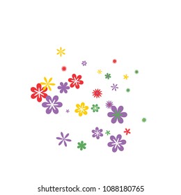 Feminine Floral Pattern with Simple Small Flowers for Greeting Card or Poster. Naive Daisy Flowers in Primitive Style. Vector Background for Spring or Summer Design.
