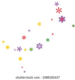 Feminine Floral Pattern with Simple Small Flowers for Greeting Card or Poster. Naive Daisy Flowers in Primitive Style. Vector Background for Spring or Summer Design.
