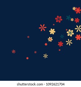 Feminine Floral Pattern with Simple Small Flowers for Greeting Card or Poster. Naive Daisy Flowers in Primitive Style. Vector Background for Spring or Summer Design.
