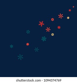 Feminine Floral Pattern with Simple Small Flowers for Greeting Card or Poster. Naive Daisy Flowers in Primitive Style. Vector Background for Spring or Summer Design.
