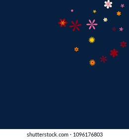 Feminine Floral Pattern with Simple Small Flowers for Greeting Card or Poster. Naive Daisy Flowers in Primitive Style. Vector Background for Spring or Summer Design.
